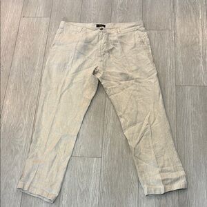 Linen Club Room Luxury Men's Pants Size 38 x 30 Natural Khaki 100% Linen